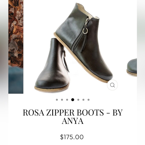 Black Ankle Boots Rosa Zipper boots barefoot shoes by Anya - Picture 3 of 13